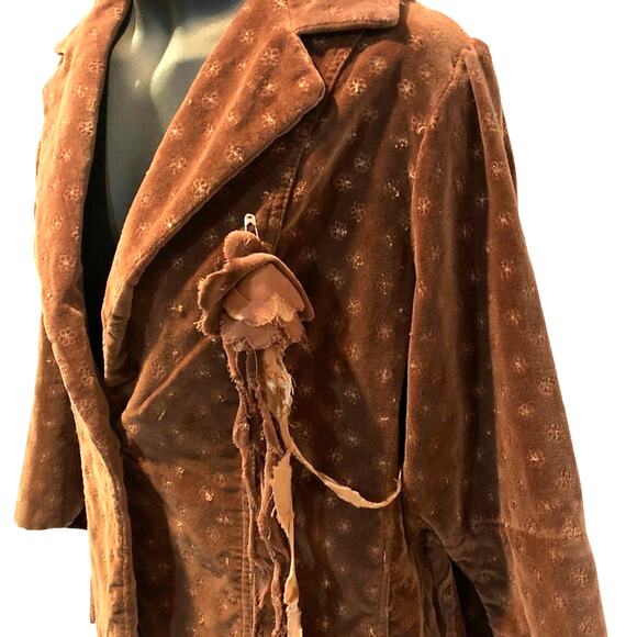 Angie Brown vintage velvet quarter sleeve blazer size Large indie sleaze - Picture 2 of 8